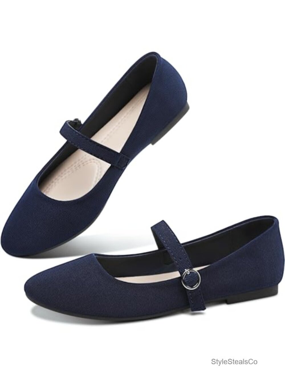 Mary Jane Flats Round Toe Ballet Flats Fabric Business Comfortable Strap Flats